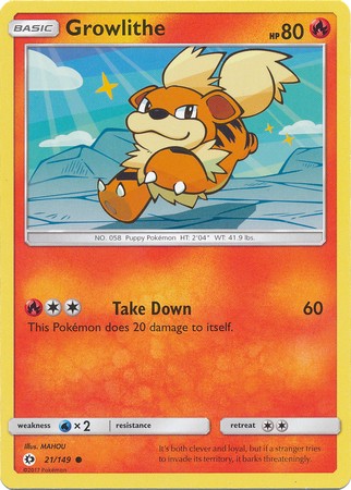 Growlithe 21/149 Common - Pokemon Sun & Moon Base Set Single Card