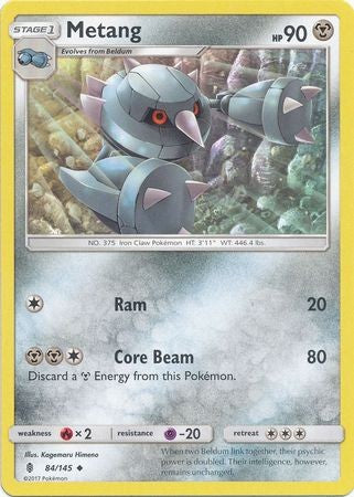 Pokemon Trading Card Game Sun & Moon Guardians Rising Uncommon Metang #84 Pokemon Trading Card Game Sun & Moon Guardians Rising Uncommon Metang #84