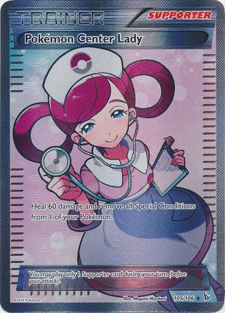 Pokemon Center Lady 105/106 - Pokemon XY Flashfire Full Art Ultra Rare Card