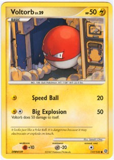 Pokemon Secret Wonders Common Card - Voltorb 117/132