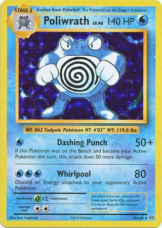 Poliwrath 25/108 Holo Rare - Pokemon XY Evolutions Single Card