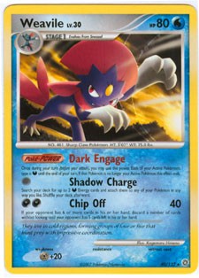 Pokemon Secret Wonders Rare Card - Weavile 40/132