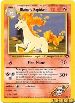 Pokemon Gym Challenge Uncommon Blaine's Rapidash #33 Pokemon Gym Challenge Uncommon Blaine's Rapidash #33