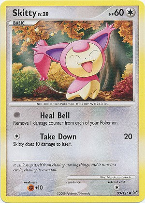 Pokemon Platinum Edition Common Card - Skitty 93/127