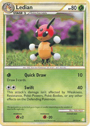 Pokemon HeartGold SoulSilver Single Card Rare Ledian 25/123