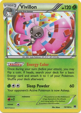 Vivillon 15/162 Holo Rare - Pokemon XY Break Through Card