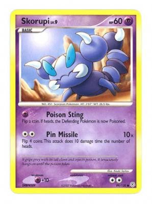 Pokemon Diamond & Pearl Common Card - Skorupi 99/130
