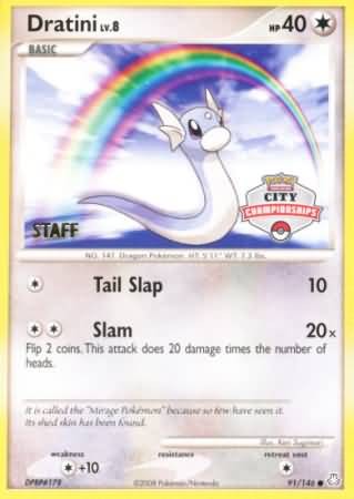Pokemon Common Promo Card - Dratini 91/146 Staff City Championships