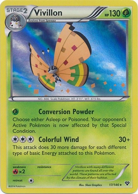 Vivillon 17/146 High Plains - Pokemon XY Holo Rare Card