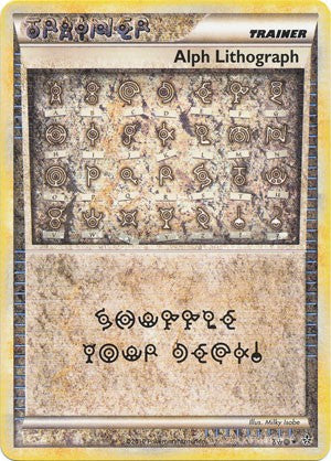 Pokemon HS Unleashed Card Ultra Rare Alph Lithograph