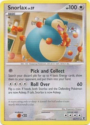Pokemon Platinum Rising Rivals Single Card Rare Snorlax 33/111