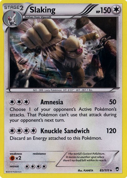 Slaking 83/111 - Pokemon XY Furious Fists Holo Rare Card Slaking 83/111 - Pokemon XY Furious Fists Holo Rare Card