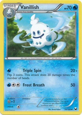 Pokemon Dark Explorers Uncommon Card - Vanillish 34/108