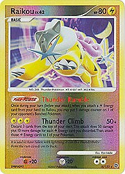 Pokemon Secret Wonders Holo Rare Card - Raikou 16/132 Reverse