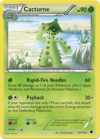 Cacturne 10/116 - Pokemon Plasma Freeze Rare Card