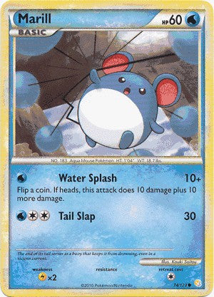 Pokemon HeartGold SoulSilver Single Card Common Marill 74/123