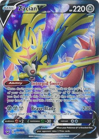 Zacian V - 195/202 - Full Art Ultra Rare Sword & Shield (Base Set) Singles PokeOrder.com Zacian V - 195/202 - Full Art Ultra Rare Sword & Shield (Base Set) Singles PokeOrder.com
