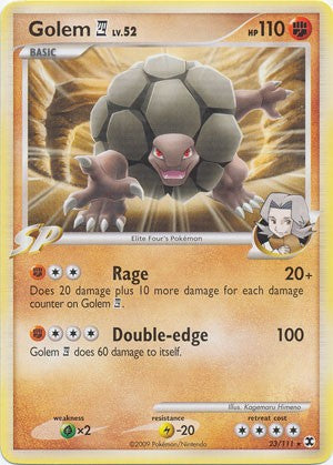 Pokemon Platinum Rising Rivals Single Card Rare Golem E4 23/111