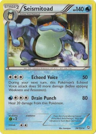 pokemon seismitoad card Pokemon Black & White Dragons Exalted Rare Seismitoad #36