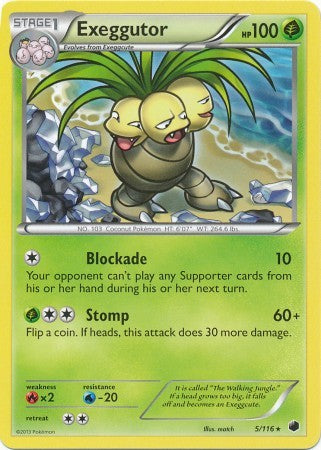 Exeggutor 5/116 - Pokemon Plasma Freeze Rare Card