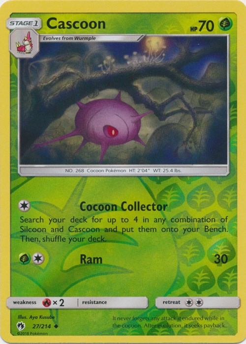 Cascoon - 27/214 (Reverse Foil) Pokemon » SM Lost Thunder Uncommon
