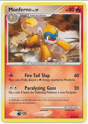 Pokemon Platinum Edition Uncommon Card - Monferno 56/127