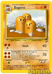 Pokemon Single Card BASE SET 2 - 023/130 : Dugtrio Pokemon Single Card BASE SET 2 - 023/130 : Dugtrio