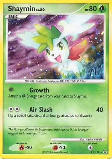 shaymin pokemon cards Pokemon Platinum Edition Holo Rare Card