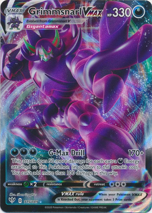 Grimmsnarl VMAX - 115/189 Pokemon » SWSH Darkness Ablaze Ultra Rare