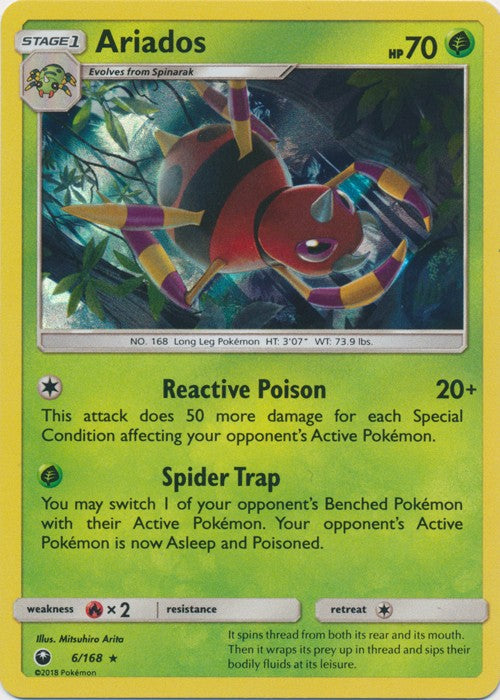 Ariados 6/168 Holo Rare - Celestial Storm SM7 Pokemon Card Ariados 6/168 Holo Rare - Celestial Storm SM7 Pokemon Card