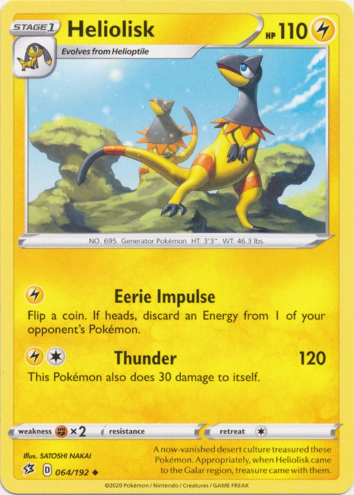 Heliolisk - 064/192 Pokemon » SWSH Rebel Clash Uncommon