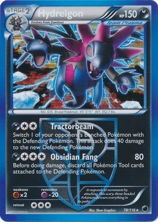 Hydreigon (Team Plasma) (78/116) - Plasma Freeze Holofoil - Lightly Played Reverse Holofoil Hydreigon (Team Plasma) (78/116) - Plasma Freeze Holofoil - Lightly Played Reverse Holofoil