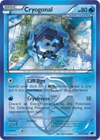 pokemon trading card game plasma freeze Pokemon Plasma Freeze Cryogonal #30