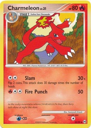 Pokemon Platinum Arceus Single Card Uncommon Charmeleon 35/99