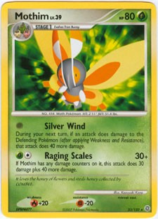 Pokemon Secret Wonders Rare Card - Mothim 33/132