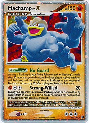 Pokemon Diamond and Pearl Stormfront Card - Machamp LV.X (H)