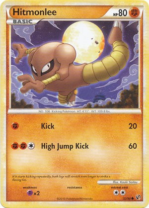 Pokemon Card HeartGold SoulSilver HS Undaunted Common Hitmonlee 52/90