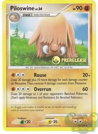 Pokemon Pre-Release Uncommon Promo Card - Piloswine 46/100