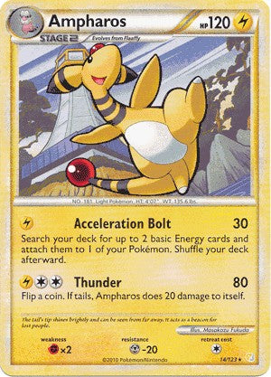 Pokemon HeartGold SoulSilver Single Card Rare Ampharos 14/123