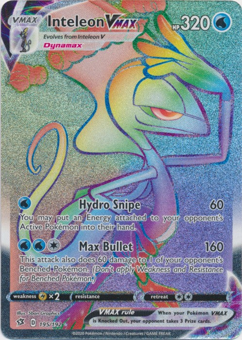 Inteleon VMAX (Hyper Rare) - 195/192 Pokemon » SWSH Rebel Clash Ultra Rare