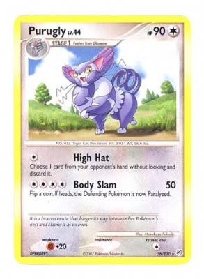 Pokemon Diamond & Pearl Rare Card - Purugly 36/130