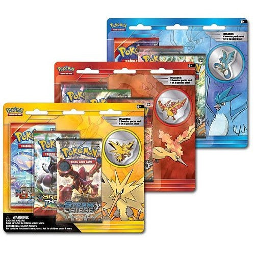 Pokemon Legendary Birds 3 Pack Blister Pin Pack