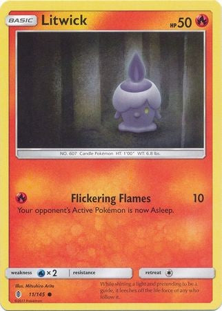 Litwick 11/145 Common - Pokemon Sun & Moon Guardians Rising Card