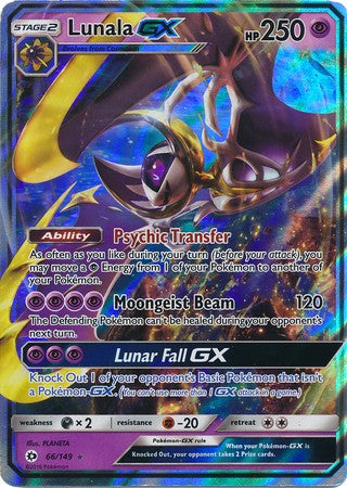 Lunala GX 66/149 Ultra Rare - Pokemon Sun & Moon Base Set Single Card