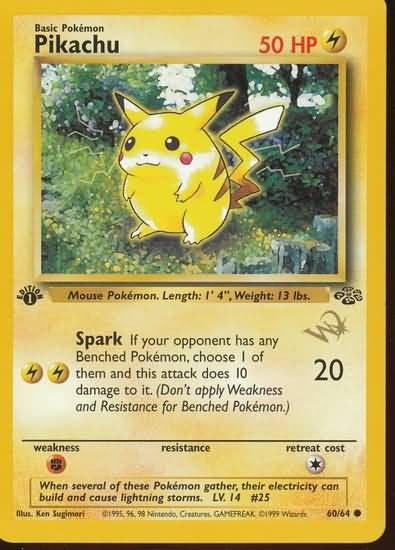 Pokemon (W Stamped) Common Promo Card - Pikachu 60/64