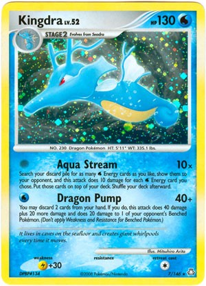 Pokemon Diamond & Pearl Legends Awakened Rare Kingdra #7 Pokemon Diamond & Pearl Legends Awakened Rare Kingdra #7