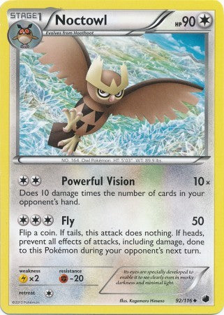 Noctowl 92/116 - Pokemon Plasma Freeze Uncommon Card