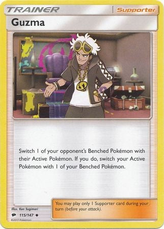 Guzma 115/147 Uncommon - Pokemon Sun & Moon Burning Shadows Card