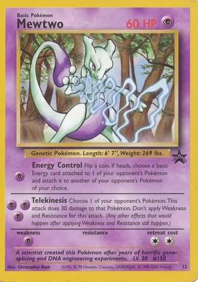 Mewtwo 12 - Pokemon Rare Promo Card