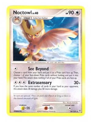 Pokemon Diamond & Pearl Rare Card - Noctowl 34/130